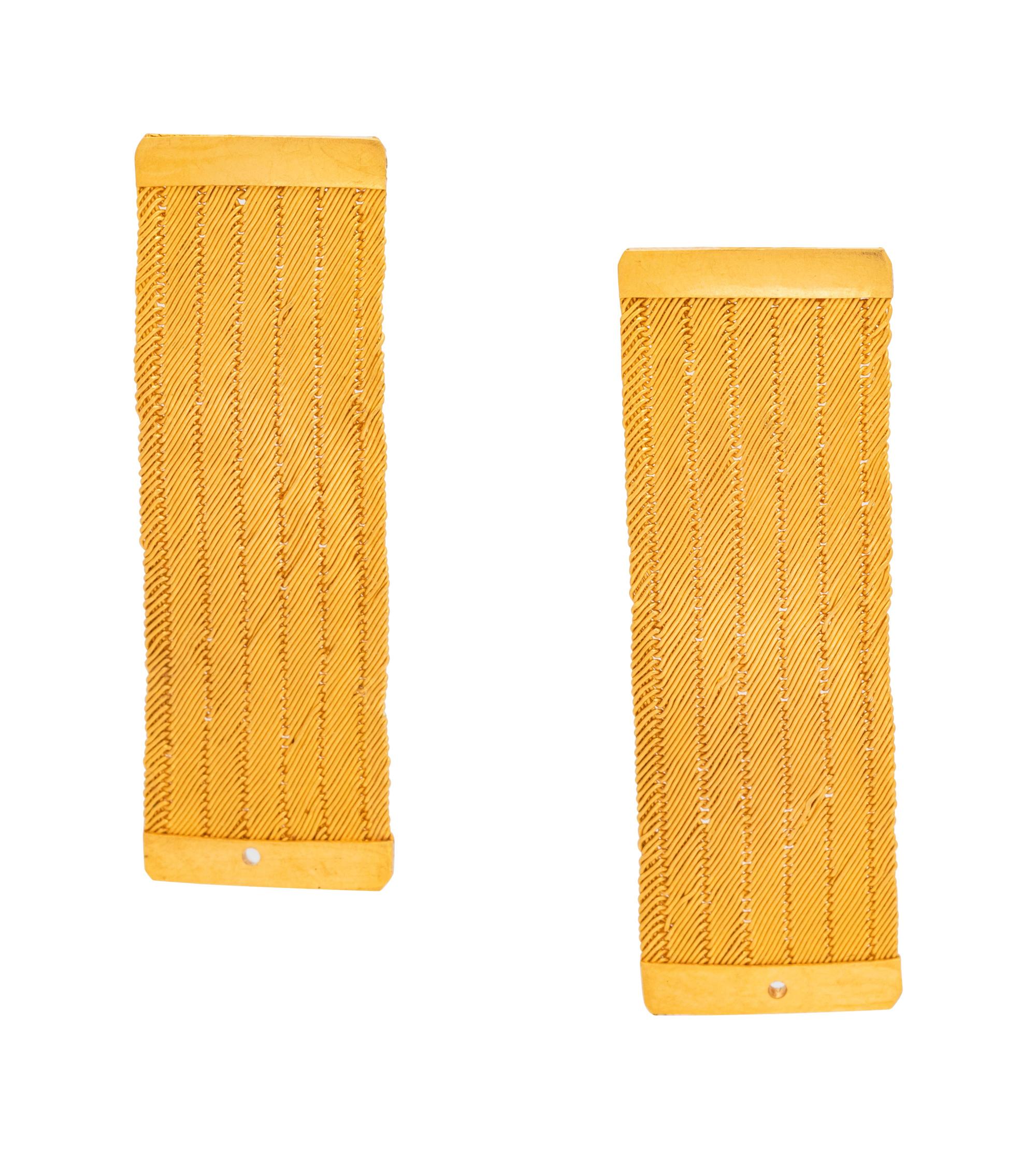 A Pair of 22 Karat Yellow Gold Earrings,