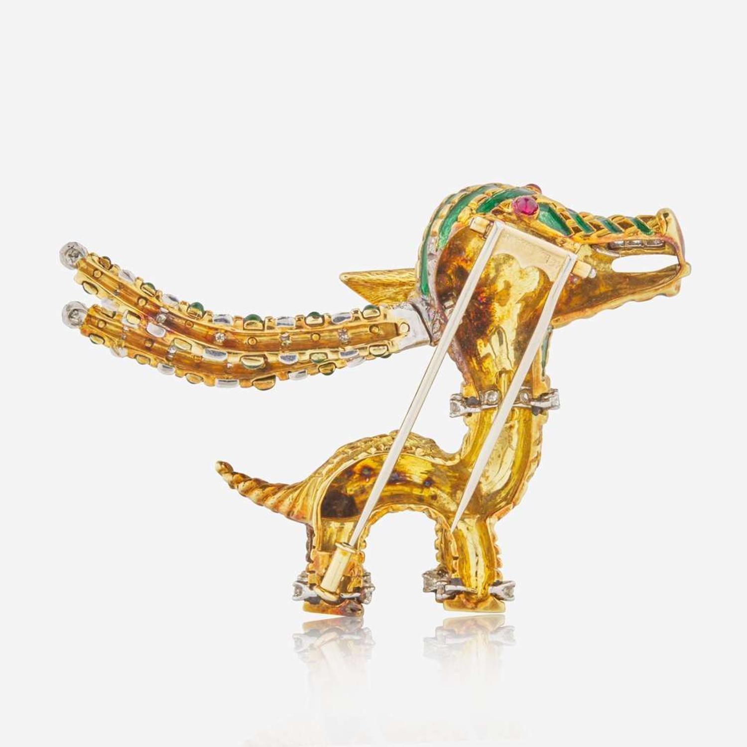 Tiffany & Co. Diamond, Ruby, and Enamel Antelope Brooch Aldo Cippulo for Tiffany c.1970