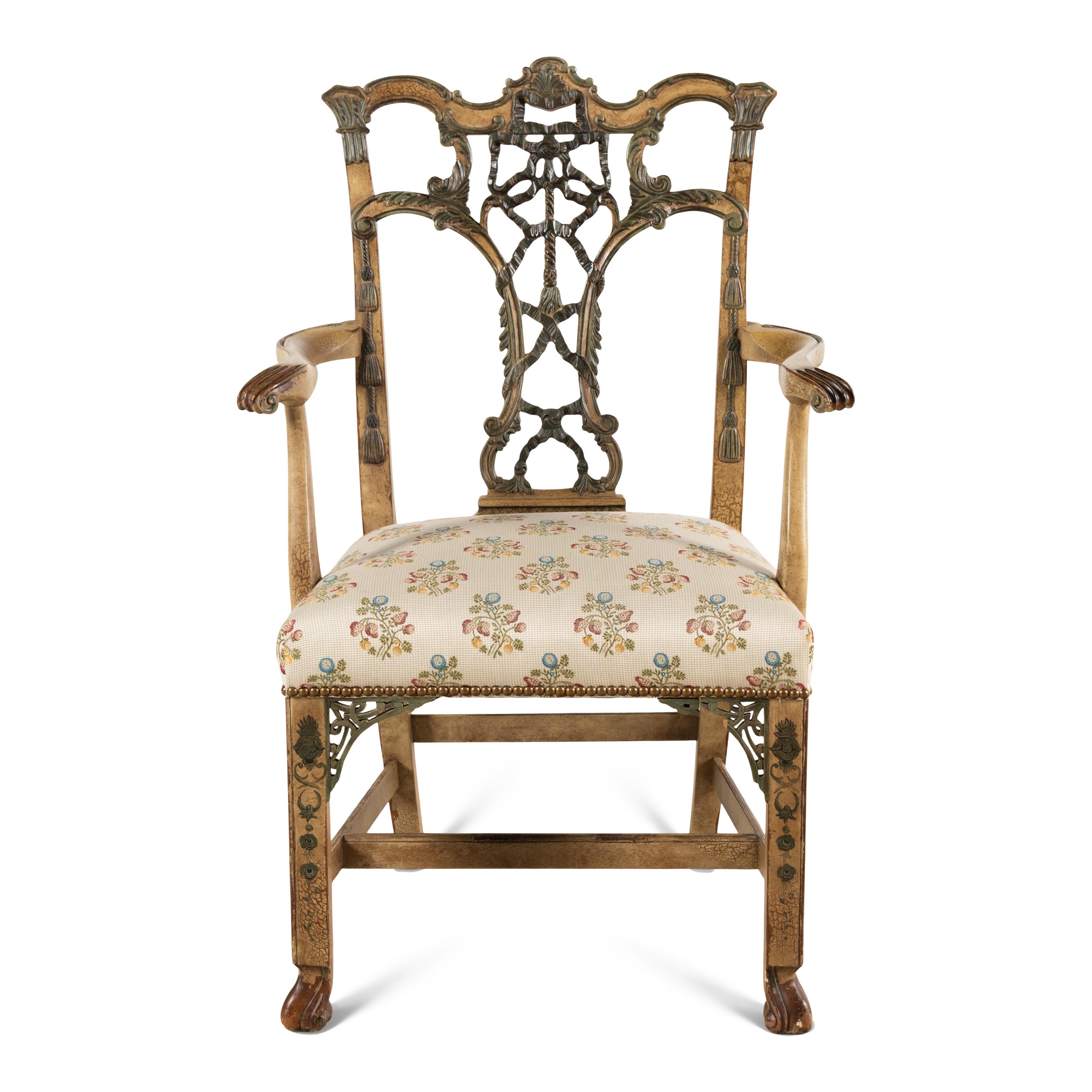 A George III Style Painted Armchair