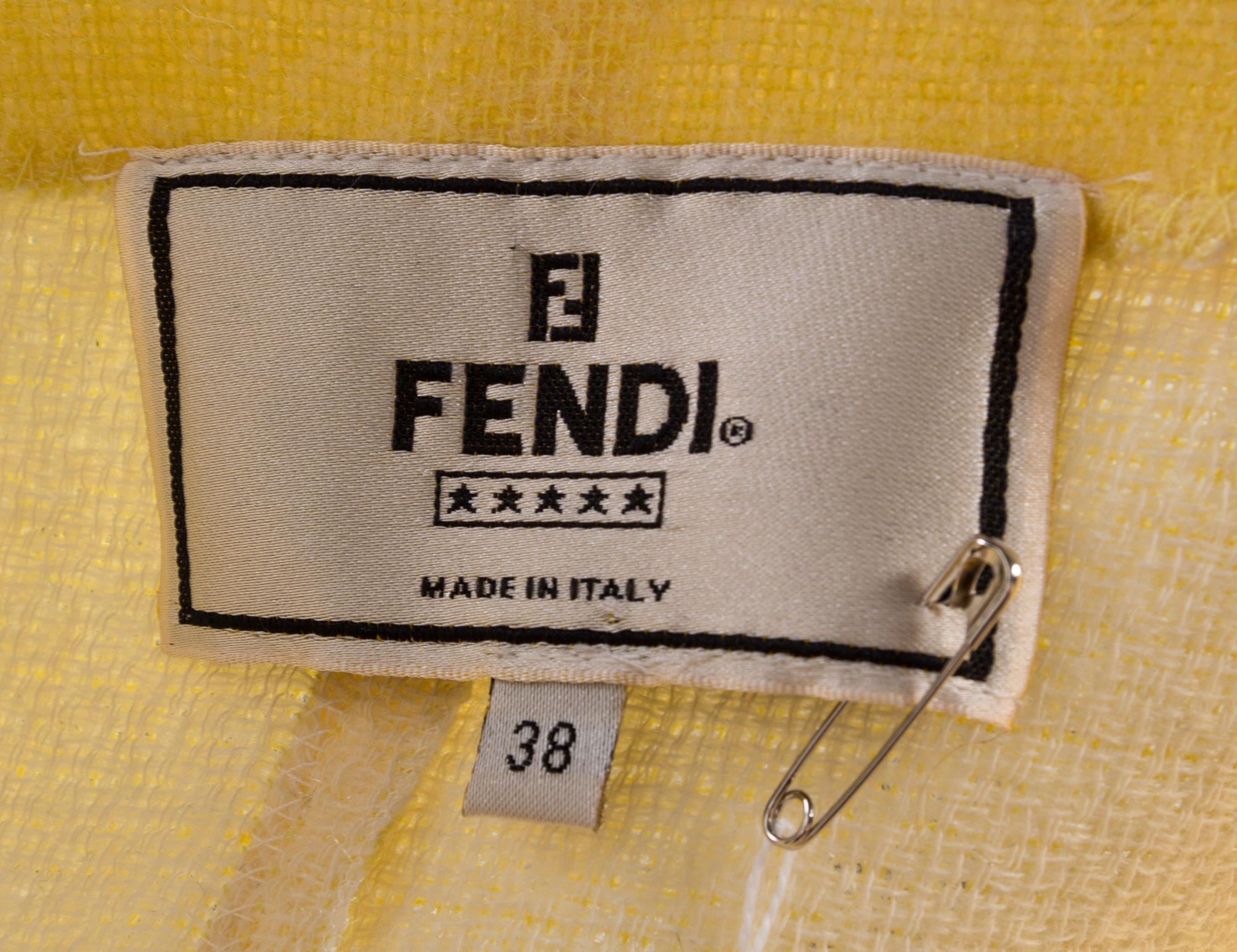 A Fendi Yellow Wool Cardigan,