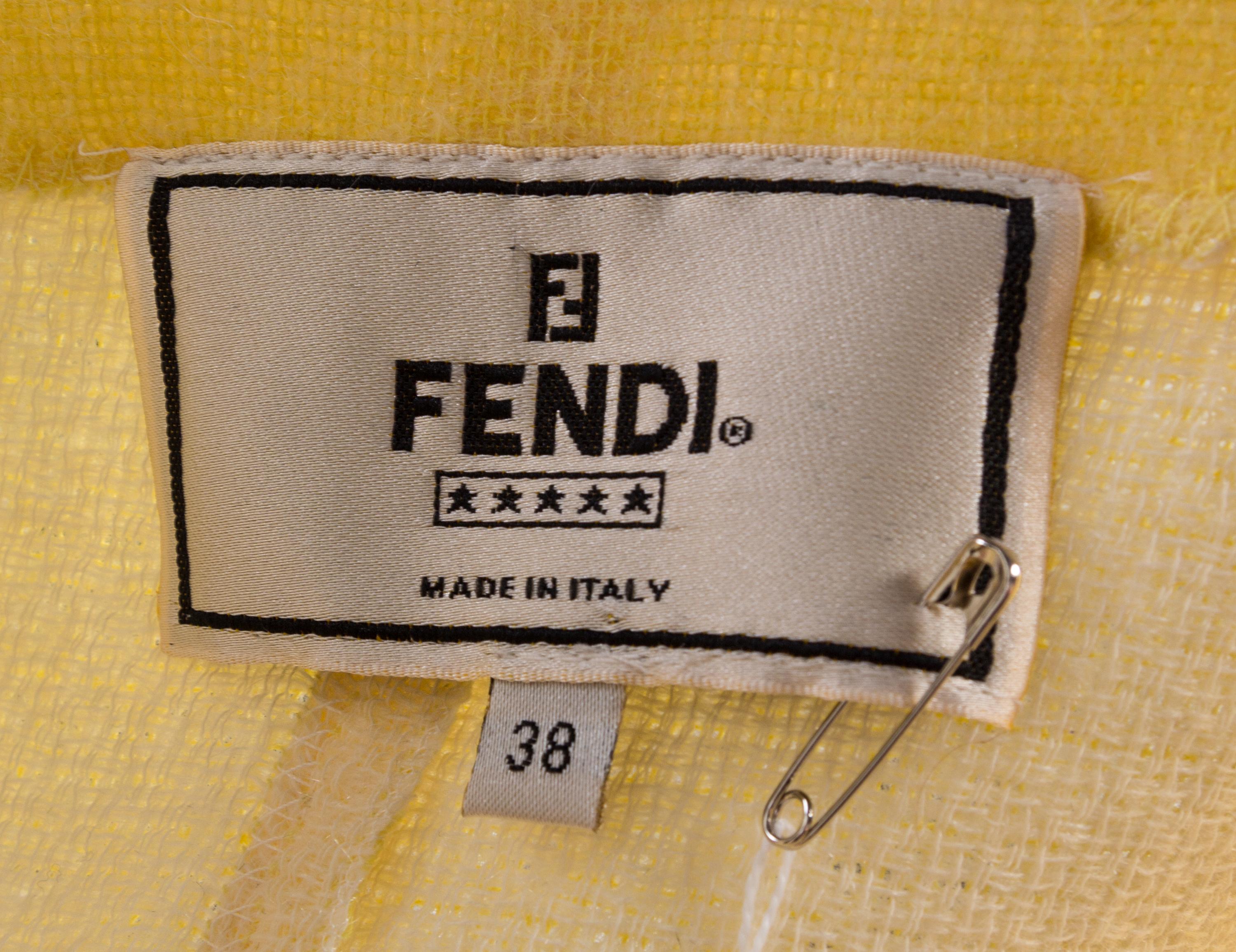 A Fendi Yellow Wool Cardigan,