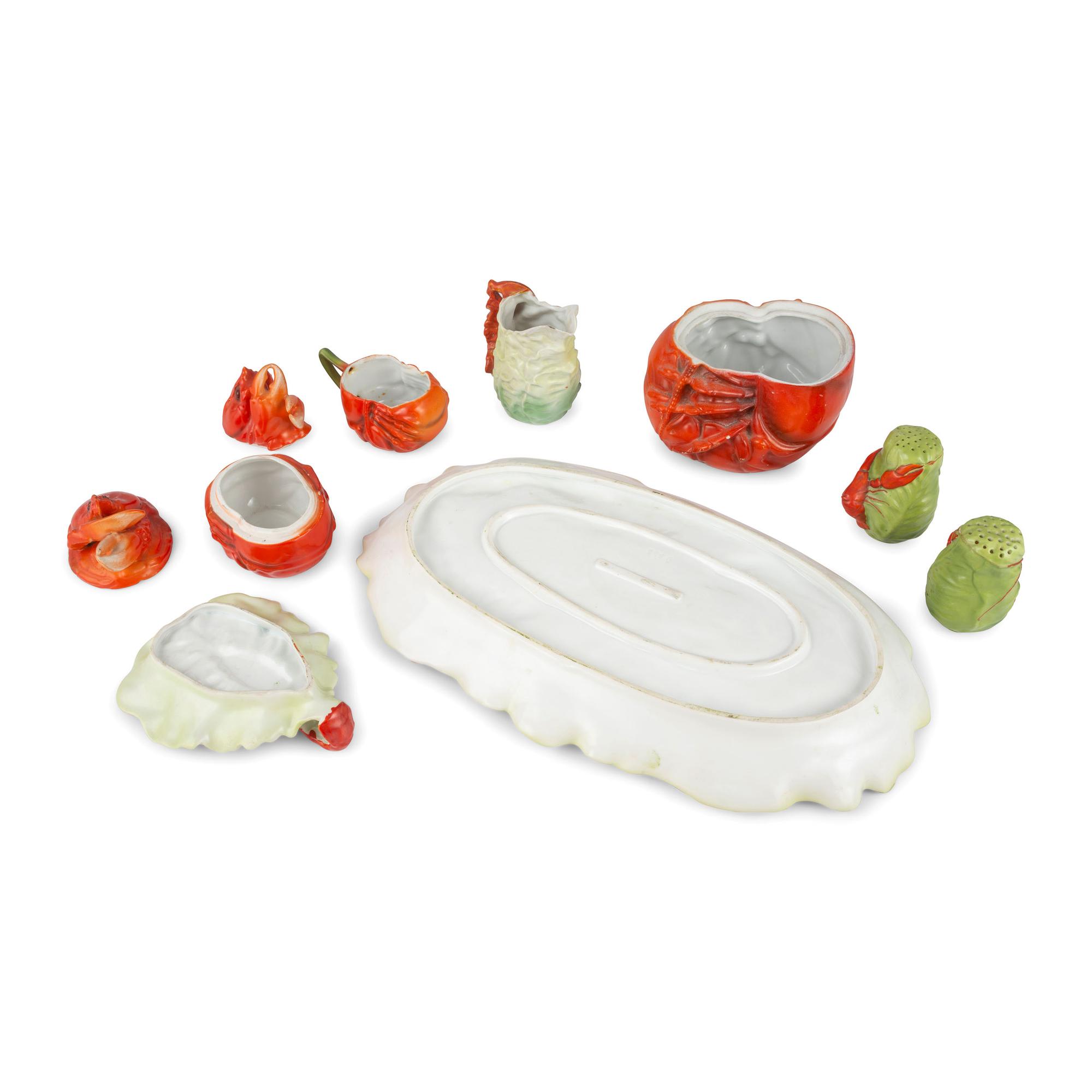 A Collection of Royal Bayreuth Lobster Table Wares, Plus