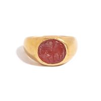 A Roman Gold and Carnelian Finger Ring with the Flying Horse Pegasus