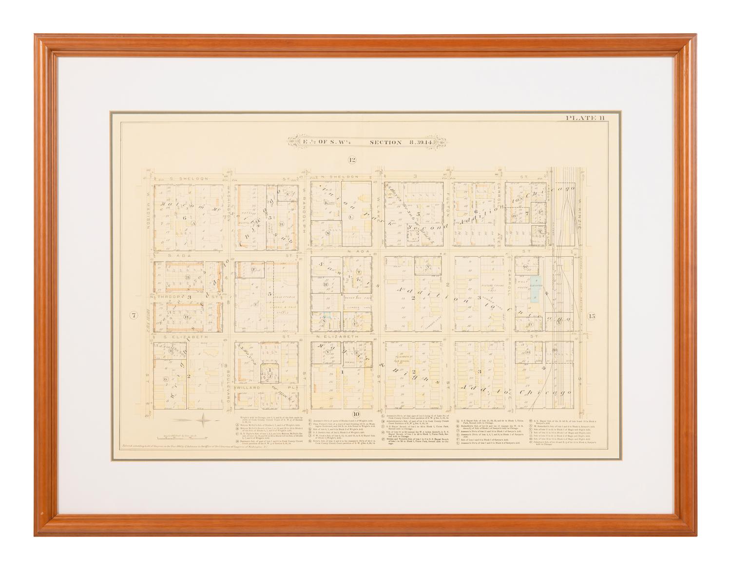 A group of 5 maps of Chicago streets, comprising: