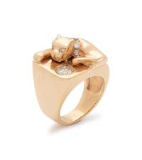 YELLOW GOLD AND DIAMOND PANTHER RING