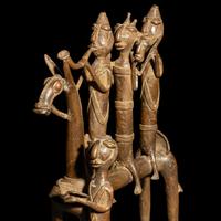 Two Benin Style Bronze Sculptures