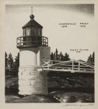 A group of six prints of Port Clyde, Maine ( Fog Bell; Corbett's Pond , 1965; Ebb Tide , 1944; Harbor at Port Clyde , 1939; Marshall's Point , 1939; Tower Door, Marshall Point Lighthouse , 1954)