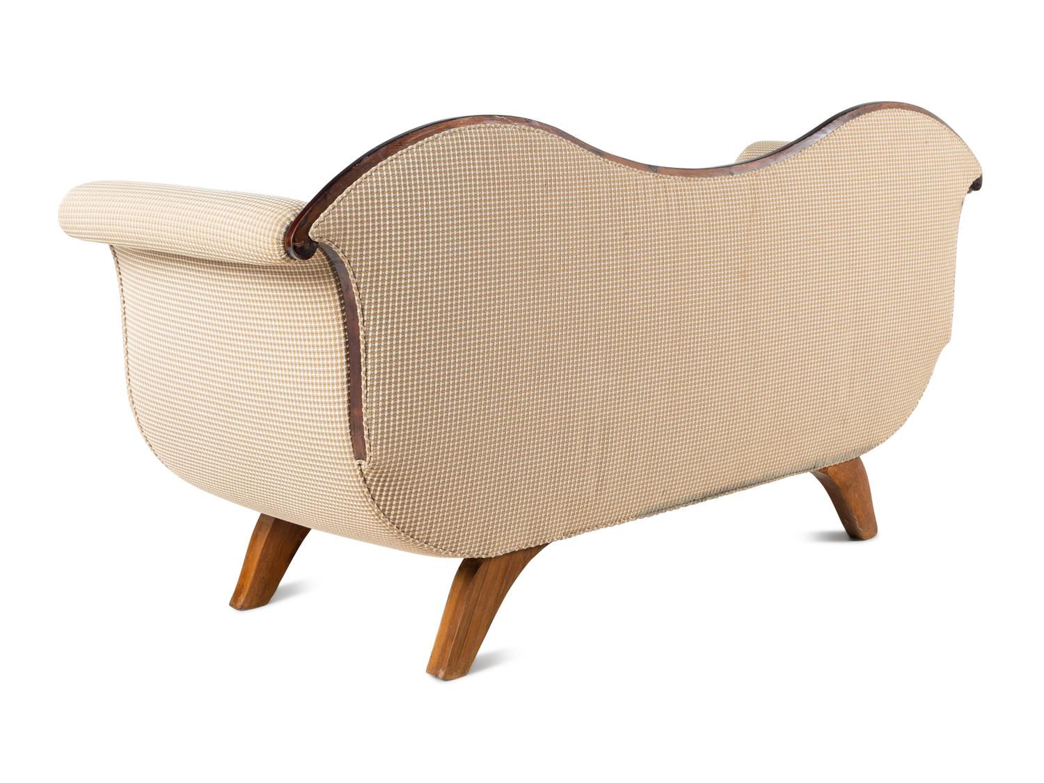 A Biedermeier Figured Walnut Sofa
