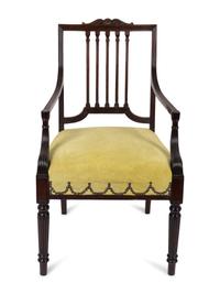 A Regency Mahogany Open Armchair in the Manner of Mayhew & Ince