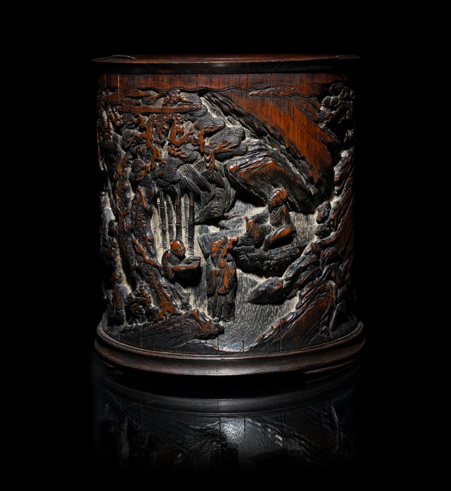 A Chinese Carved Bamboo Brushpot, Bitong