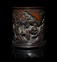 A Chinese Carved Bamboo Brushpot, Bitong