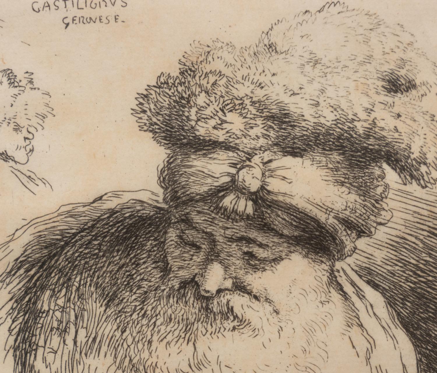A pair of engraved portraits (by Giovanni Benedetto Castiglione and an unknown artist)