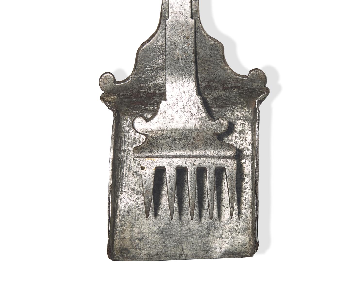 An Unusual Wrought Iron / Steel Peel with Adjustable Fork