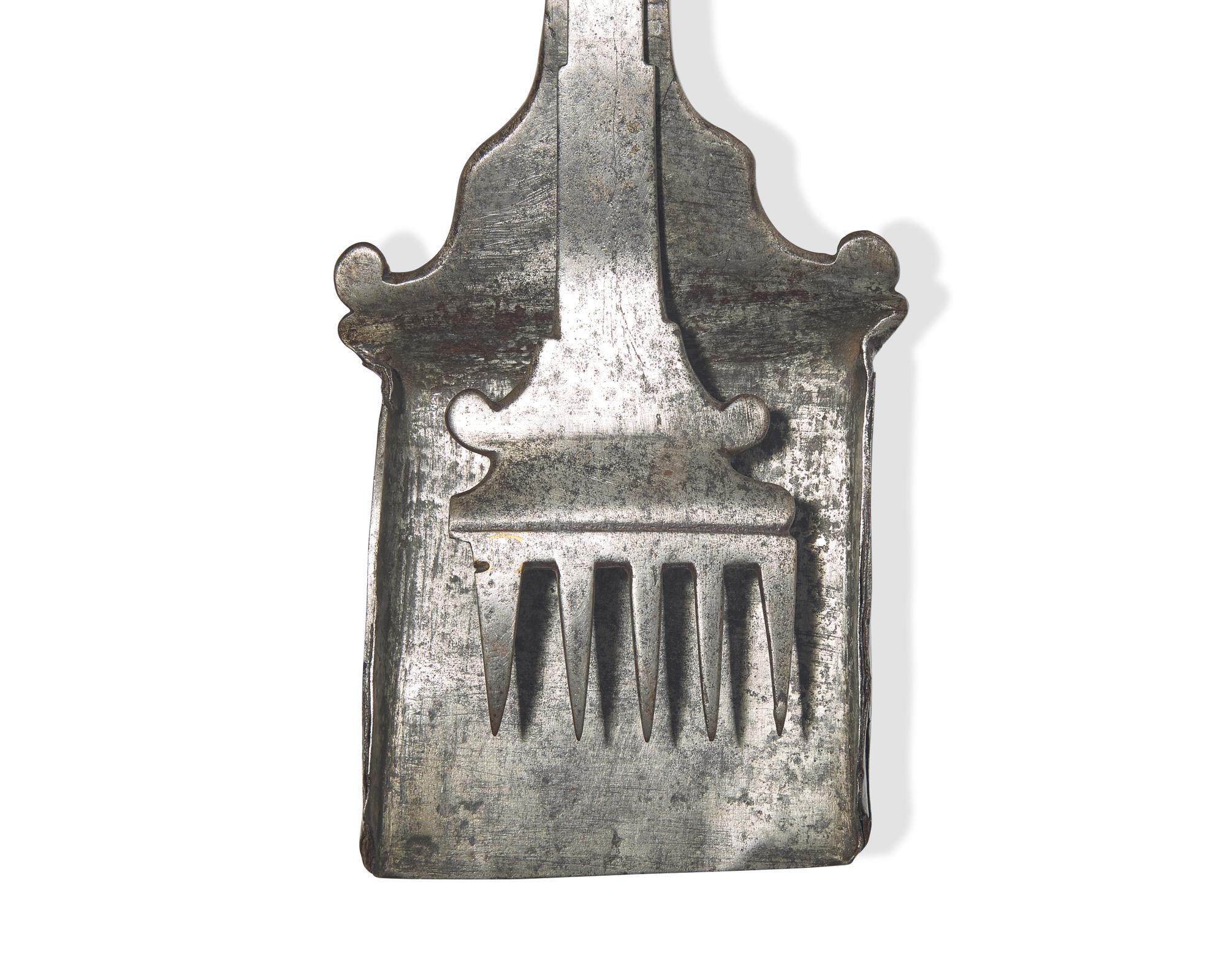 An Unusual Wrought Iron / Steel Peel with Adjustable Fork