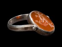 A Roman Carnelian Erotic Ring Stone