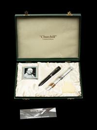 Conway Stewart: Churchill-Ebonite and Silver Trim Limited Edition Rollerball Pen