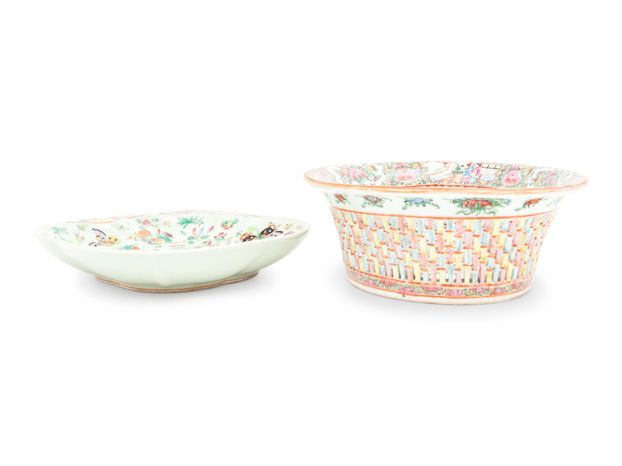 Two Chinese Export Famille Rose Porcelain Articles
