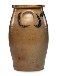 A Moore and Colvin Three-Gallon Ovoid Stoneware Crock