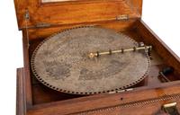 A Regina Coin Operated 15 1/2 Inch Disc Music Box and Stand