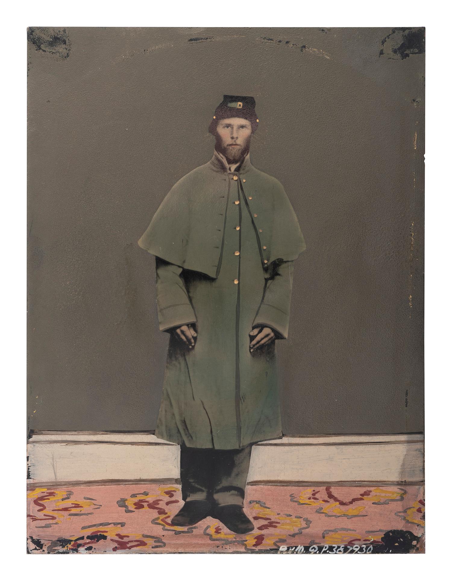 [CIVIL WAR]. A group of 2 tintypes of Union soldiers, incl. full plate and sixth plate portraits.