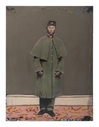 [CIVIL WAR]. A group of 2 tintypes of Union soldiers, incl. full plate and sixth plate portraits.