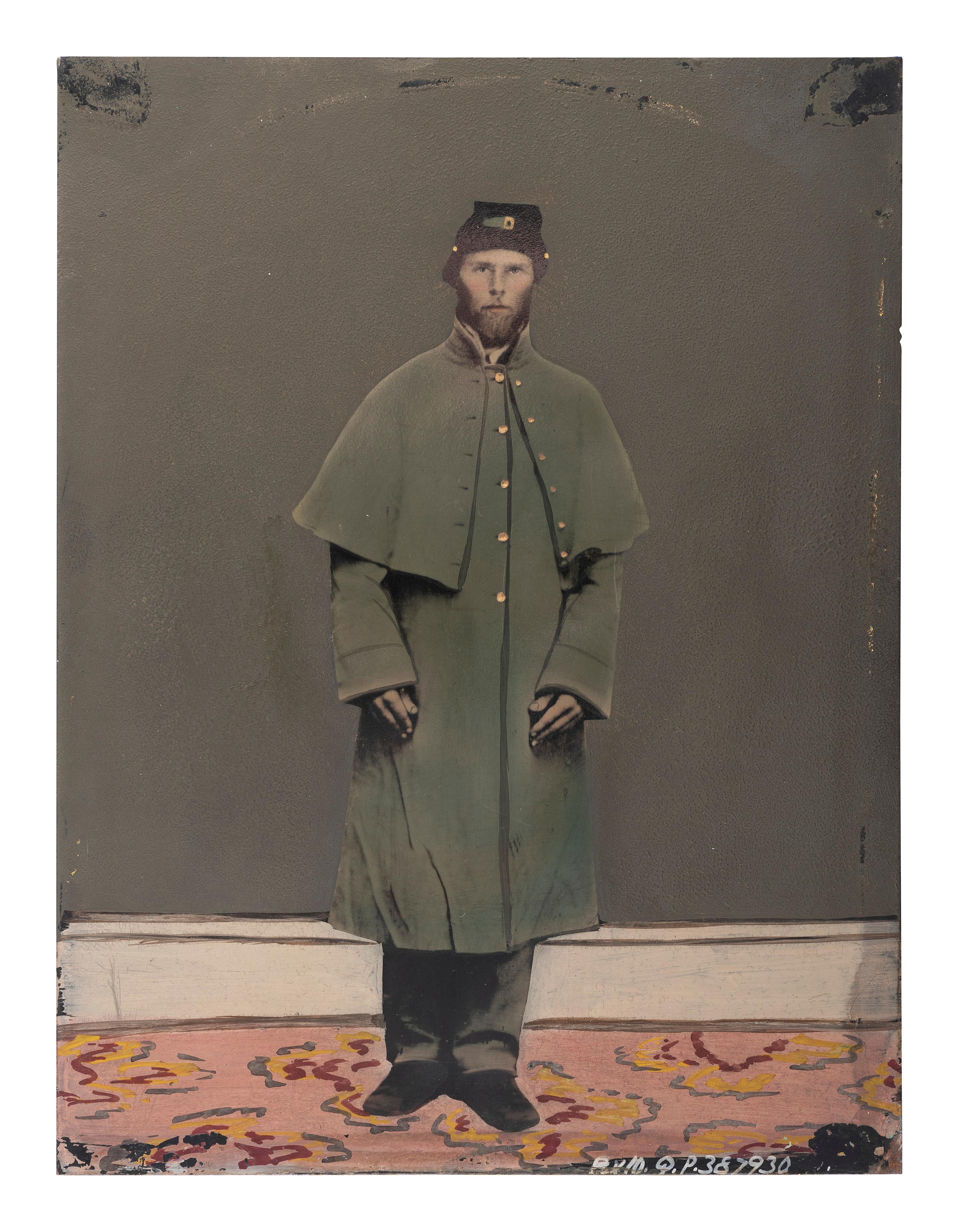 [CIVIL WAR]. A group of 2 tintypes of Union soldiers, incl. full plate and sixth plate portraits.