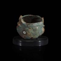 A Chinese gilded bronze feline head fitting 铜鎏金兽首 Warring States/Han dynasty ????