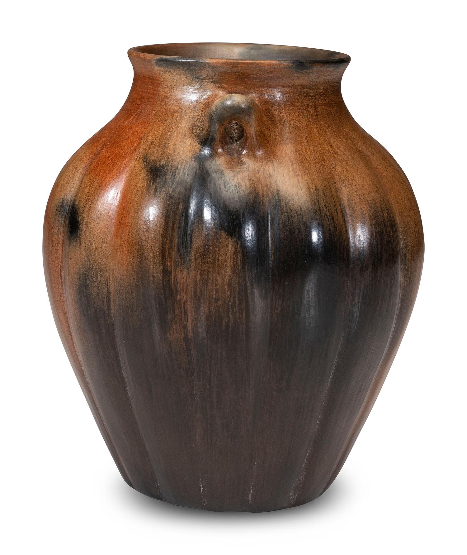Fluted Pottery Jar