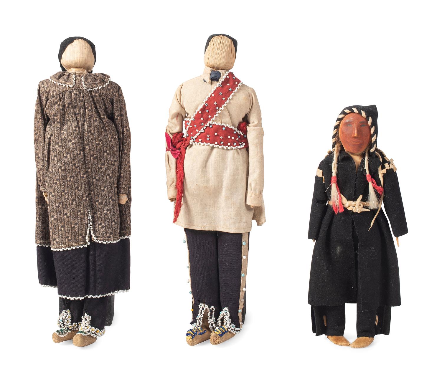 Northeastern and Northern Plains Corn Husk and Wood Dolls