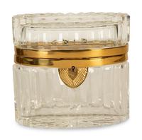 Two Continental Gilt Metal Mounted Cut Glass Dresser Boxes