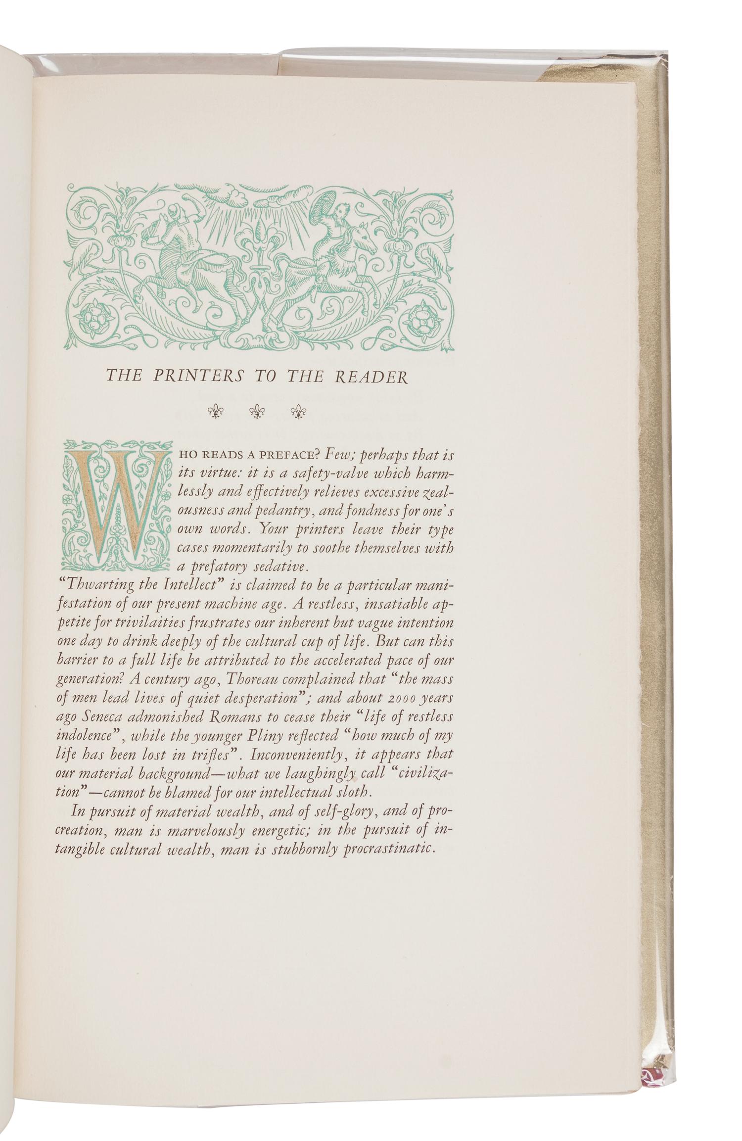[ALLEN PRESS]. MONTAIGNE, Michel Eyquem de (1533-1592). Essays of Montaigne . Hillsborough, CA: Allen Press, 1948.