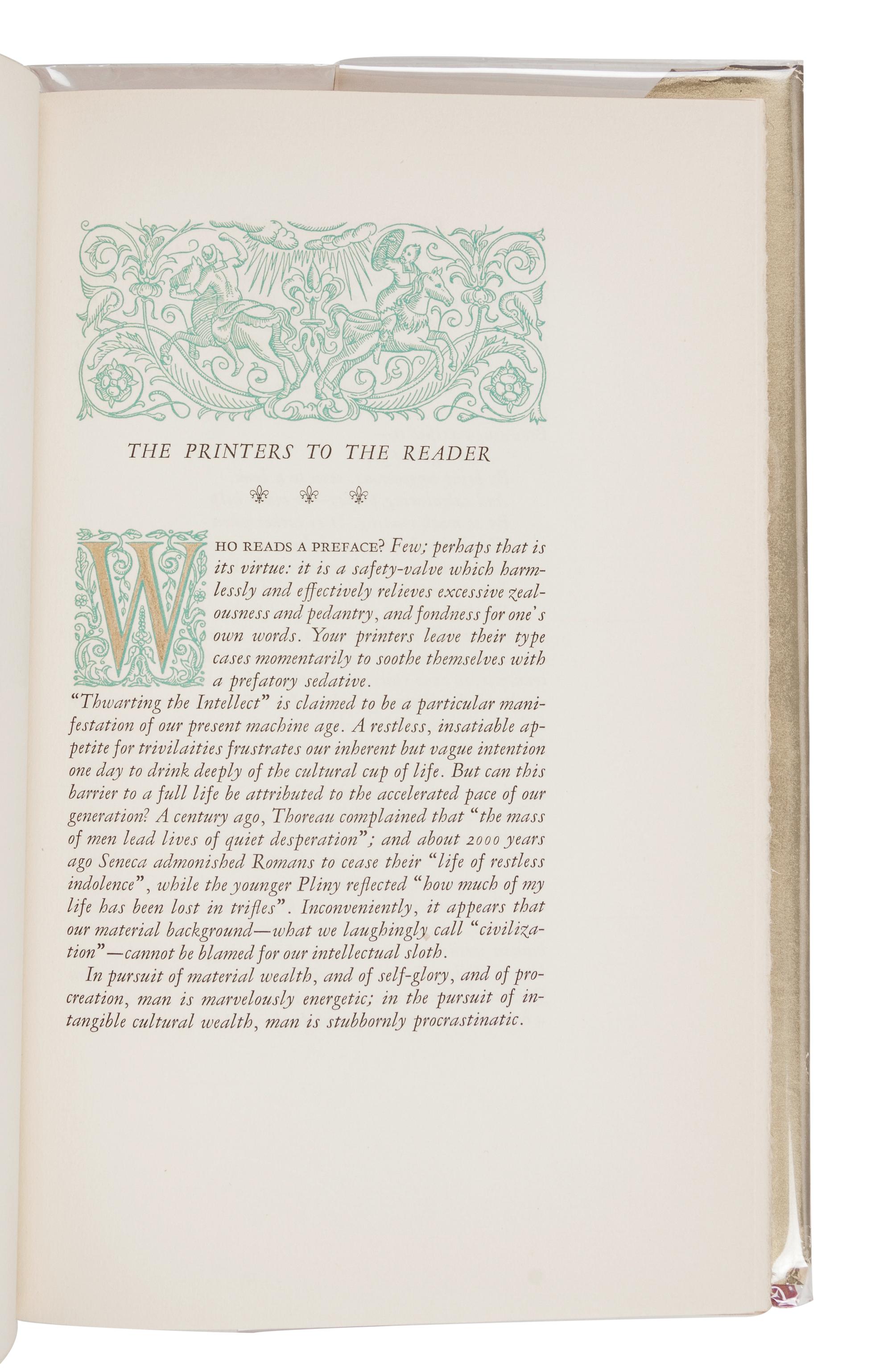 [ALLEN PRESS]. MONTAIGNE, Michel Eyquem de (1533-1592). Essays of Montaigne . Hillsborough, CA: Allen Press, 1948.