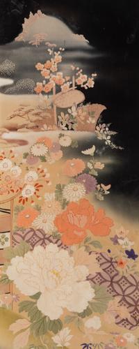 A Japanese Kuro Tomesode Kimono