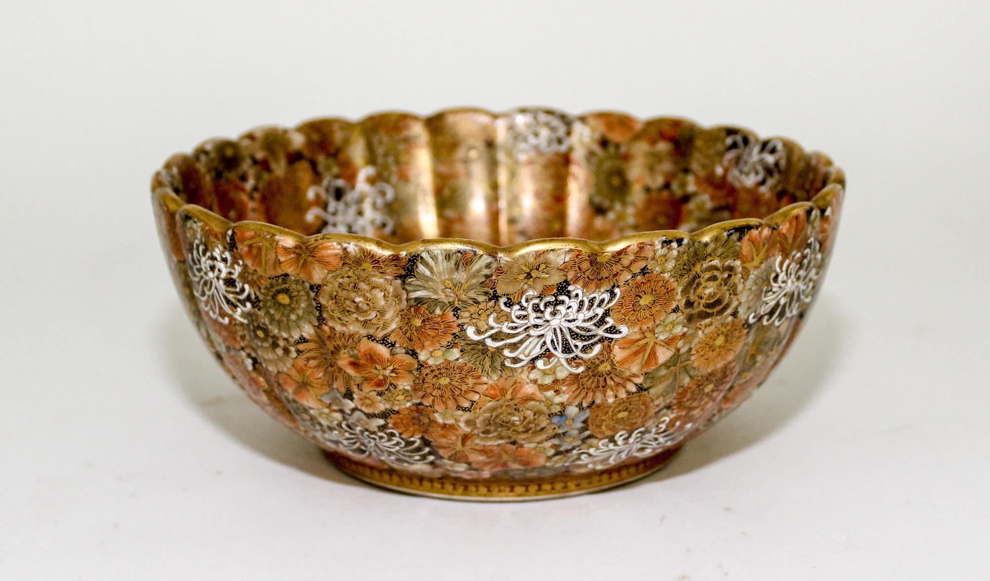 A Japanese Satsuma Bowl Diameter 7 1/2 inches.