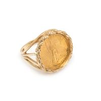 YELLOW GOLD AND COIN RING