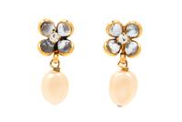 A Pair of Chanel Floral Earrings, 1" x .5".