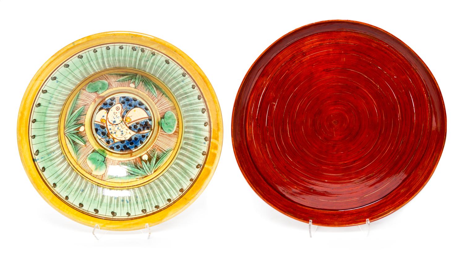 A Group of Four Chargers Diameter of largest 19 5/8 inches.