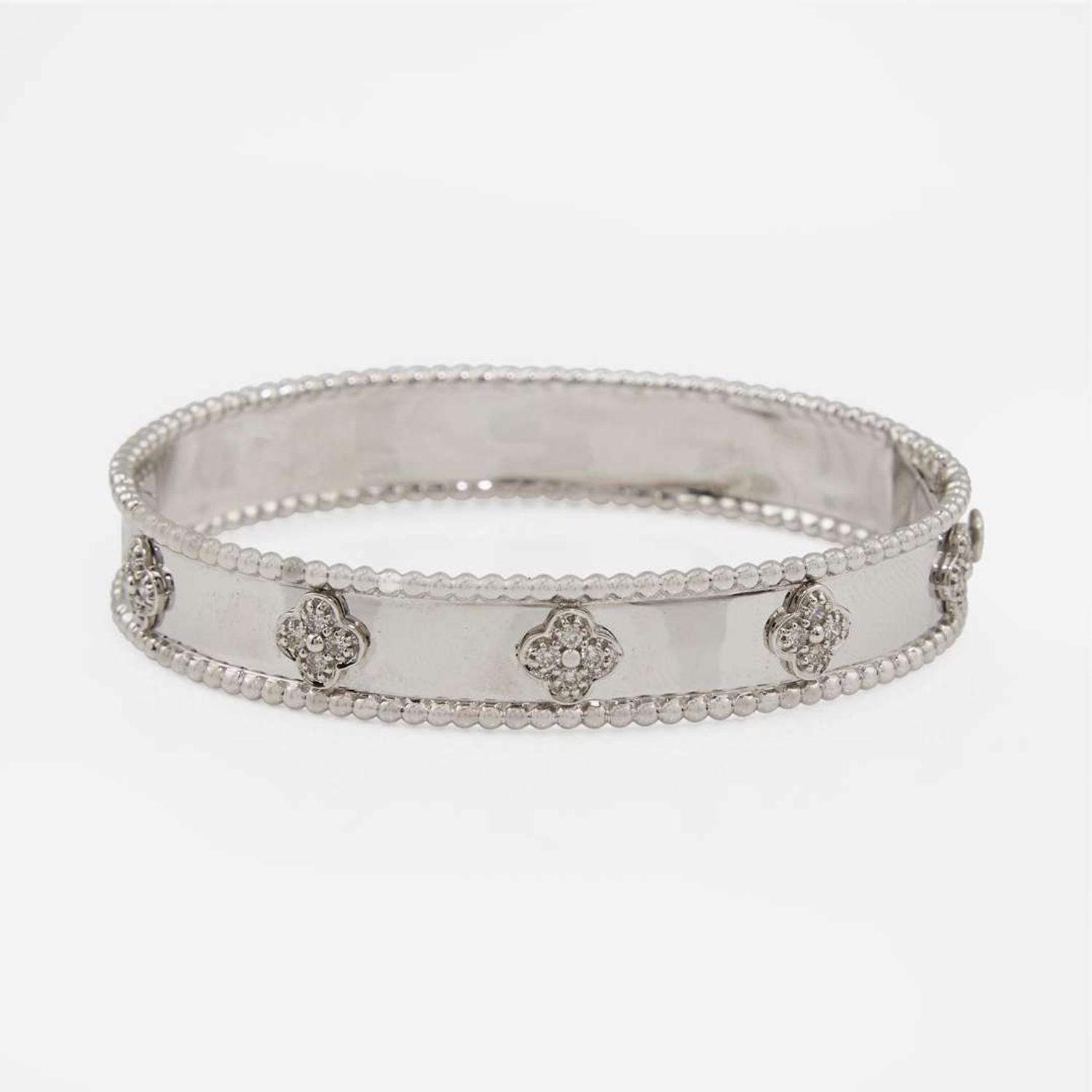 A 14K White Gold and Diamond Bracelet