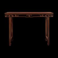 A Chinese Hardwood and Huamu Side Table, Bianzhuo , 20th Century 二十世紀 樺木及硬木拐子龍紋邊桌