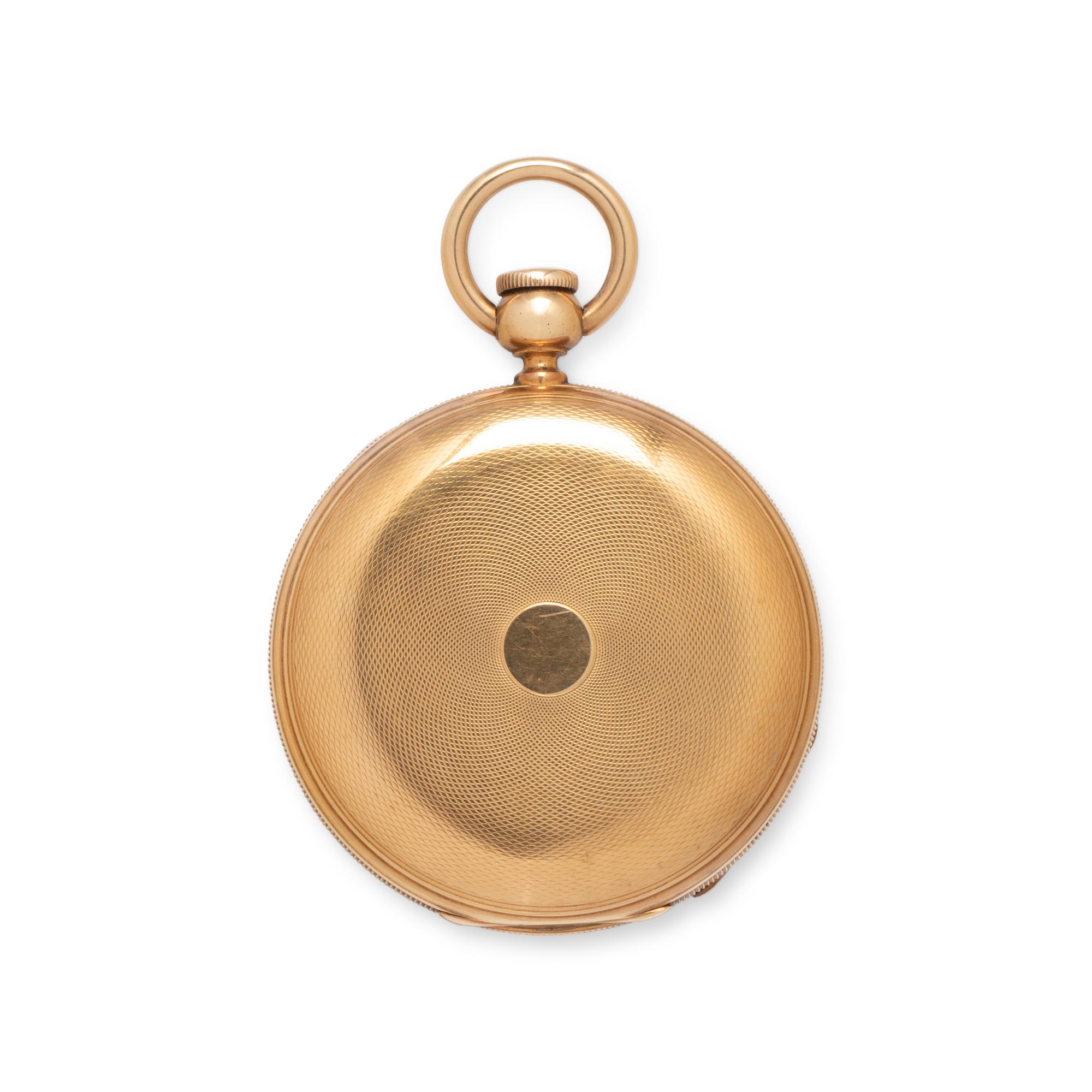 E. HOWARD & CO. BOSTON, 18K YELLOW GOLD KEYWOUND HUNTER CASE POCKET WATCH