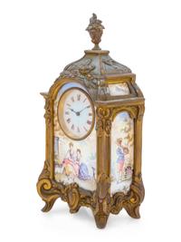 An Austrian Enameled Miniature Clock
