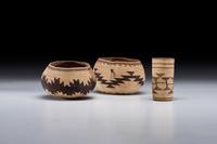 Basketry Bowls and Covered Bottle