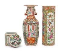 Three Rose Medallion Porcelain Articles