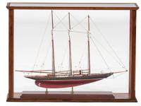 A Cased Scale Model of a Three-Mast Ship