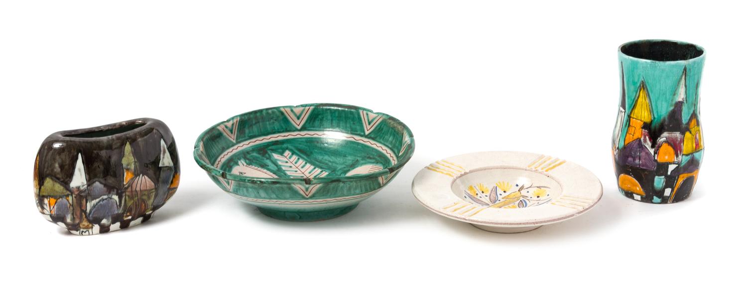 Four Italian Ceramic Articles Height of tallest 7 3/4 inches.