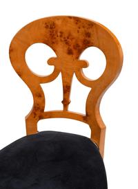 A Set of Twelve Biedermeier Style Burlwood Dining Chairs