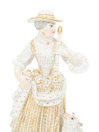 A Pair of Partial Gilt Meissen Porcelain Figures of a Man and Woman
