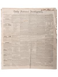 [SLAVERY & ABOLITION]. Advertisements for the return of freedom seekers published in 7 issues of The National Intelligencer . Washington, DC: 1831-1858.