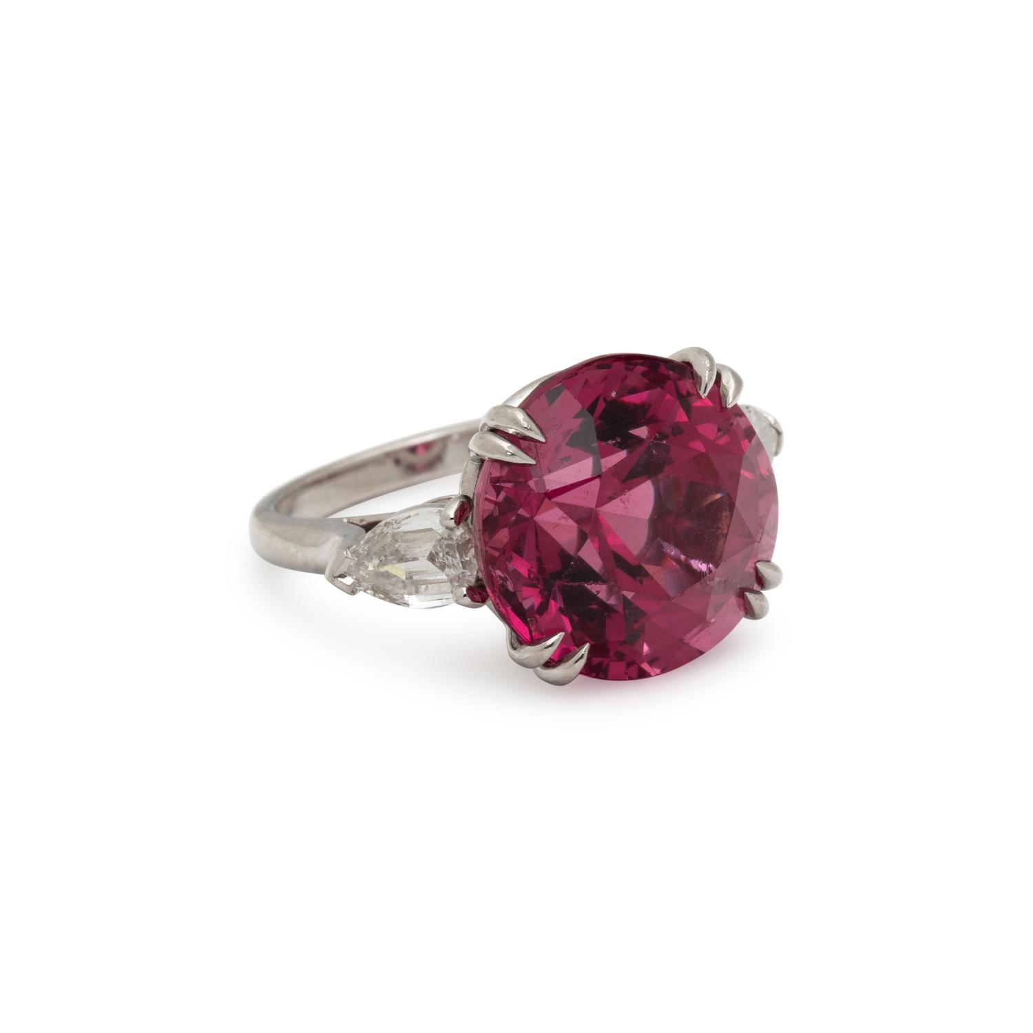 BULGARI, PINK SPINEL AND DIAMOND RING