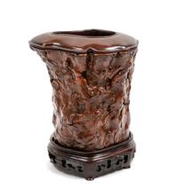 A Chinese Hardwood Brushpot, Bitong Height 5 7/8 inches. — QING DYNASTY (1644-1911)